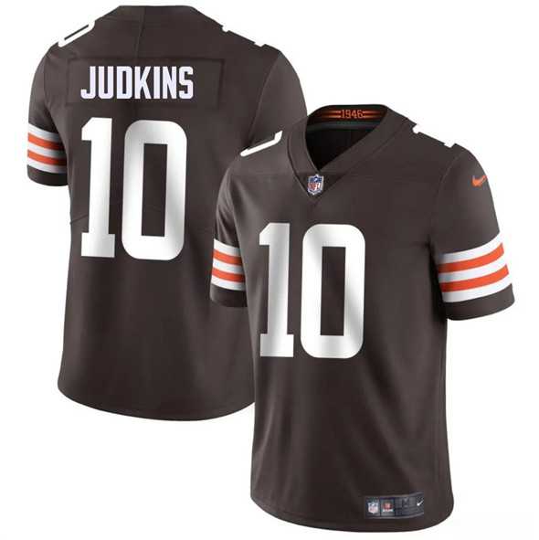 Men & Women & Youth Cleveland Browns #10 Quinshon Judkins Brown 2025 Vapor Limited Stitched Jersey